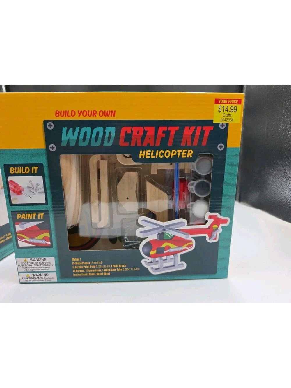 2 Wood Craft Kits Helicopter & Race Car. New